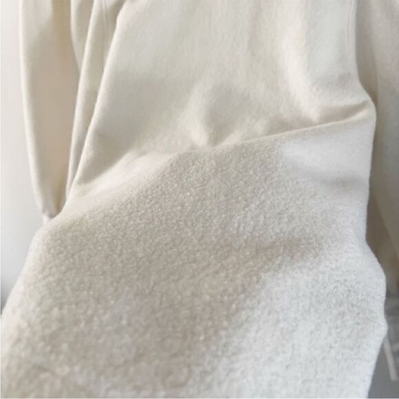 Madewell Cozy Puff Sleeve Top Antique Cream Brushed Fleece Minimalist Essential - Picture 5 of 10